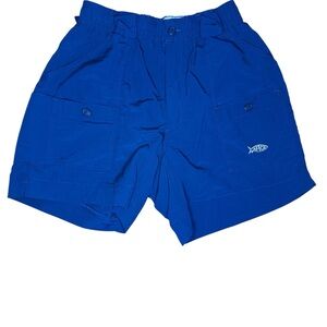 AFTCO Men's Navy Blue Cargo Fishing Swim Shorts Size 30